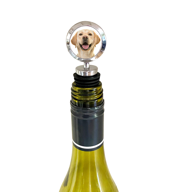 DOG PHOTO Wine Stopper - Your dog's face on a wine stopper