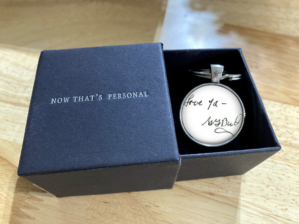 your actual handwriting on a keychain