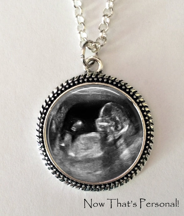 Baby Sonogram Necklace, Ultrasound Pendant - Pregnancy Gift , New Baby - Jill Campa Designs - Now That's Personal!  - 4