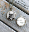 Custom handwriting necklace, photo and handwriting - double sided