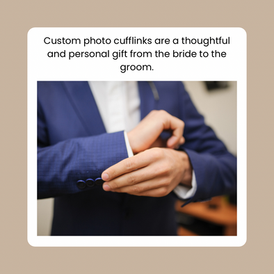 custom photo cufflinks for groom