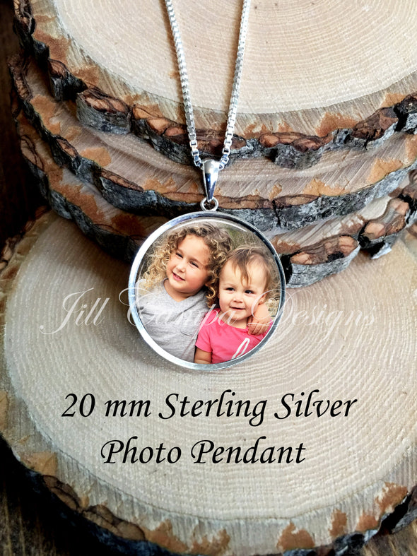 Photo necklace, sterling silver, petite