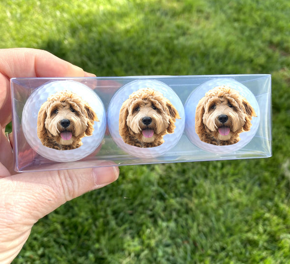 your dog's face on a golf ball