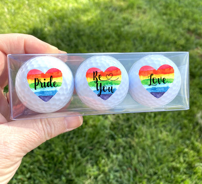 LGBTQ PRIDE Golf Balls - set of 3 golf balls