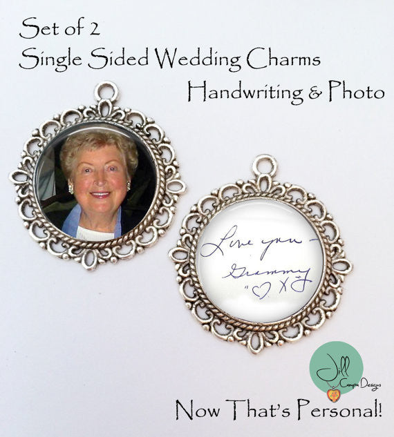 Personalized Photo & Handwriting Wedding Bouquet Charms