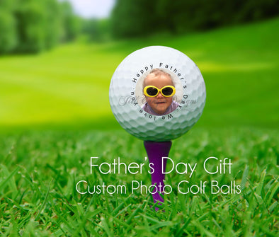 Custom Photo Golf balls - set of 3 with YOUR photo - Father's Day Gift
