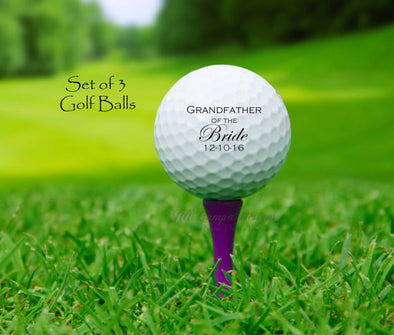 Personalized GRANDFATHER of the BRIDE Golf Ball Set Gift