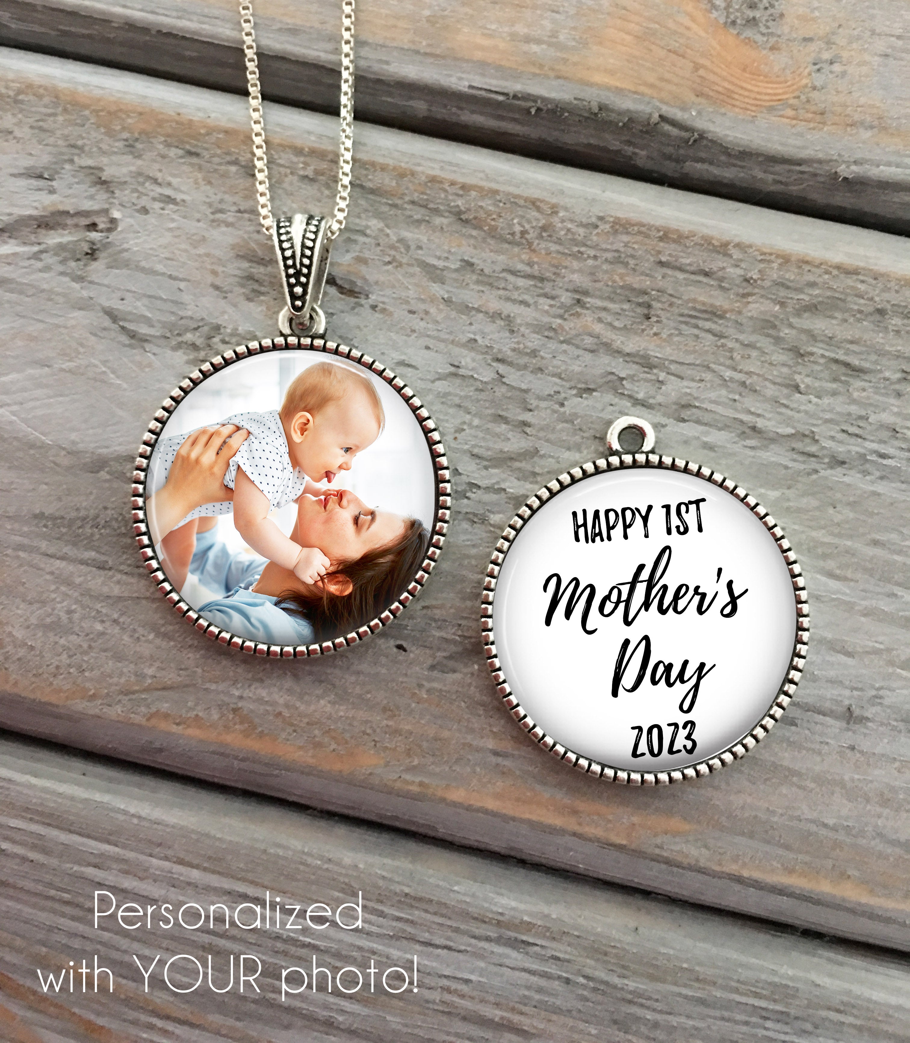 My First Mother's Day necklace custom photo necklace – Now