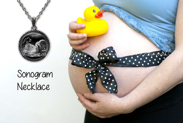 Baby Sonogram Necklace, Ultrasound Pendant - Pregnancy Gift , New Baby - Jill Campa Designs - Now That's Personal!  - 1