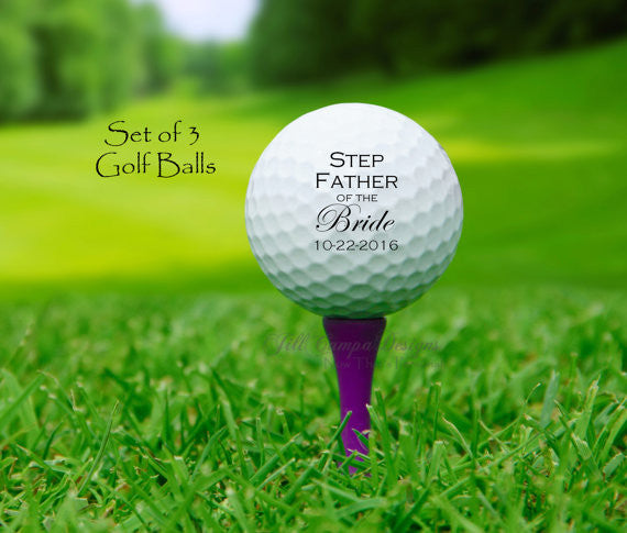 Personalized STEPFATHER of the BRIDE Golf Ball Gift Set