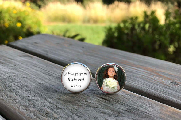 Father of the Bride Photo Cuff links - always your little girl