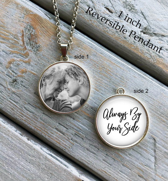 always by your side - memorial necklace with photo and saying