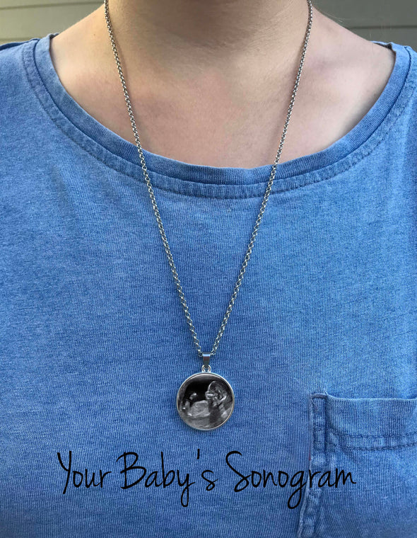 Custom handwriting necklace, photo and handwriting - double sided