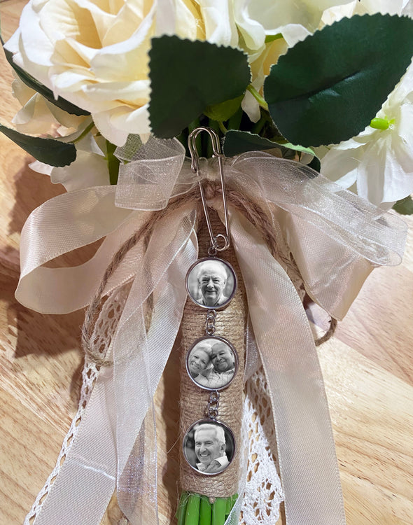 silver photo bouquet charms