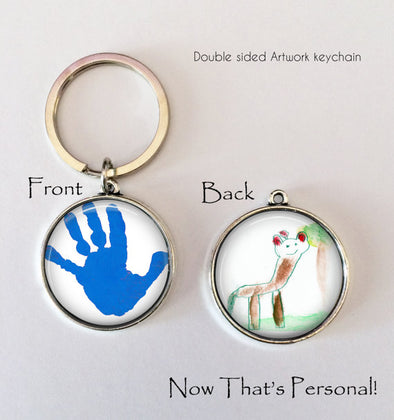 YOUR CHILD'S ARTWORK  Keychain - double sided