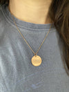 Rose Gold disc necklace - Faith over Fear - Rose Gold Plated Stainless Steel disc and necklace