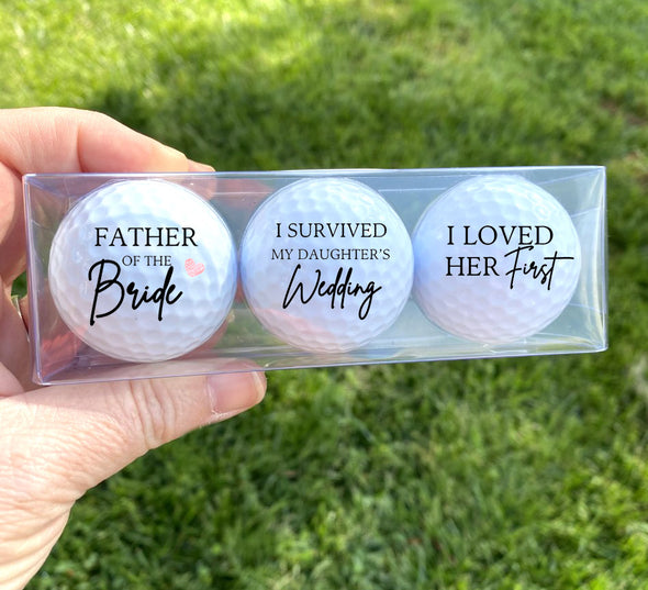 father of the bride personalized golf balls gift pack