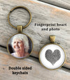 Heart Shaped Fingerprint and Photo Key chain
