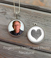 Heart shaped Fingerprint and Photo Necklace