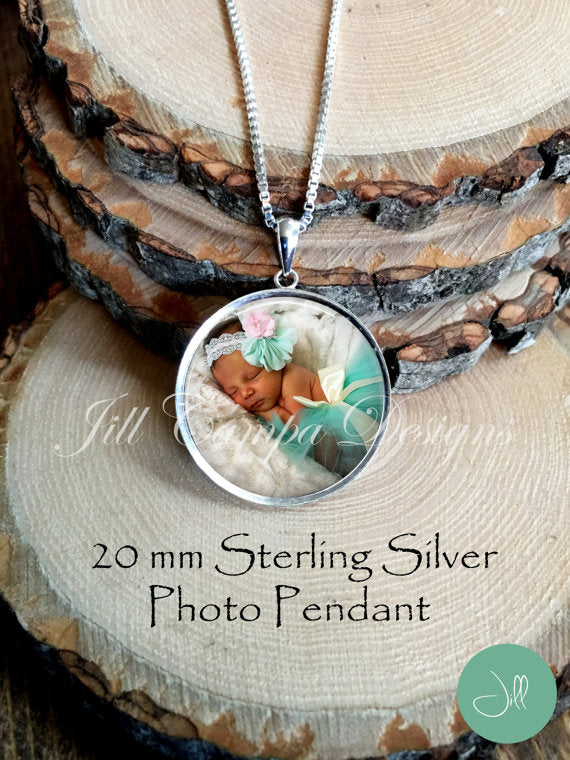 Sterling Silver Photo Pendant with Chain