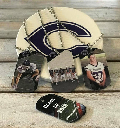 Personalized Sports Photo Dog Tag Necklace-Key Chain