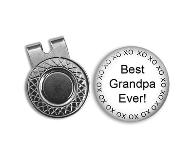 Magnetic Golf Ball Marker and hat clip set - BEST GRANDPA EVER - golf ball marker - Gift for golfer - gift for Grandpa - Father's Day gift - Jill Campa Designs - Now That's Personal! 