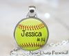 CUSTOM SOFTBALL PENDANT - softball pendant - Your child's name and number - softball - softball mom - softball necklace - 25 mm - Jill Campa Designs - Now That's Personal!  - 1