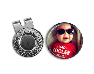 CUSTOM PHOTO Magnetic Golf Ball Marker & hat clip set - golf ball marker - Your Photo on a Golf Ball Marker - Gift for golfer - gift for Dad - Jill Campa Designs - Now That's Personal!  - 1