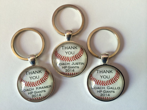 Custom BASEBALL Keychain - Thank you Coach - Personalized with your Coach's name, TEAM NAME and year - Gift for Baseball Coach - baseball - Jill Campa Designs - Now That's Personal!  - 2