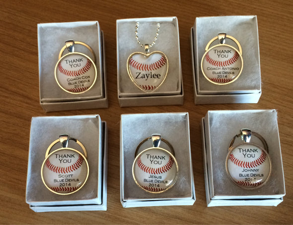 Custom BASEBALL Keychain - Thank you Coach - Personalized with your Coach's name, TEAM NAME and year - Gift for Baseball Coach - baseball - Jill Campa Designs - Now That's Personal!  - 3