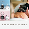 Sonogram keychain - double sided - I can't wait to meet you