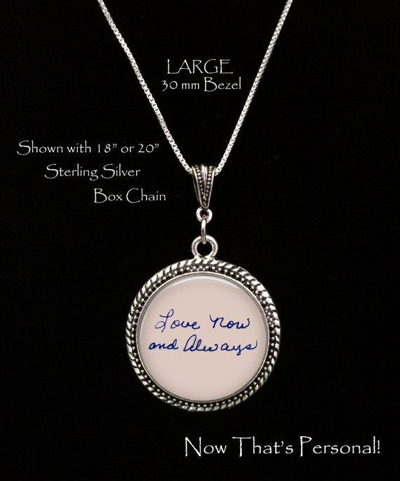 LARGE Custom Handwriting necklace - Jill Campa Designs - Now That's Personal!  - 1