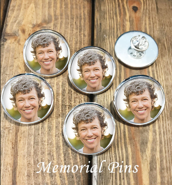 custom photo lapel pins for memorial services