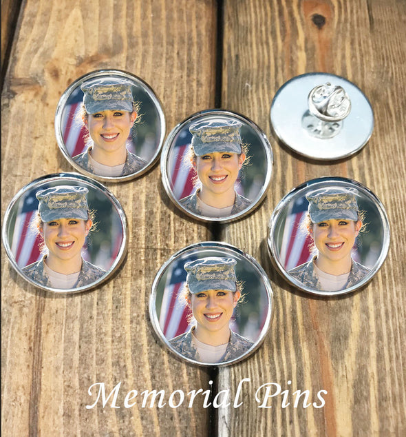 Custom Photo Memorial Lapel Pins for Funeral, Memorials, Weddings - Bulk Pricing