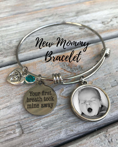 Personalized New Mom Charm Bracelet