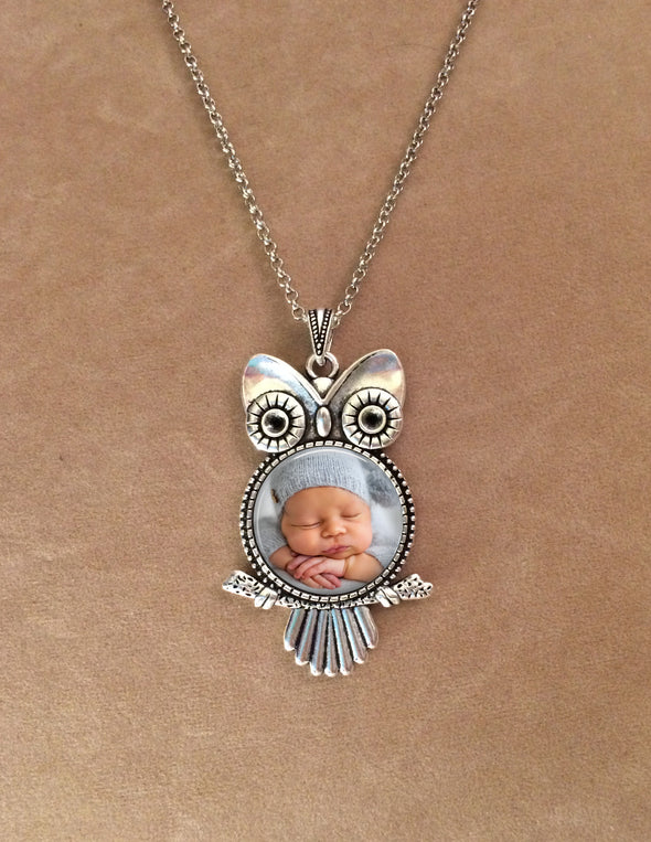 Owl necklace - Custom photo pendant