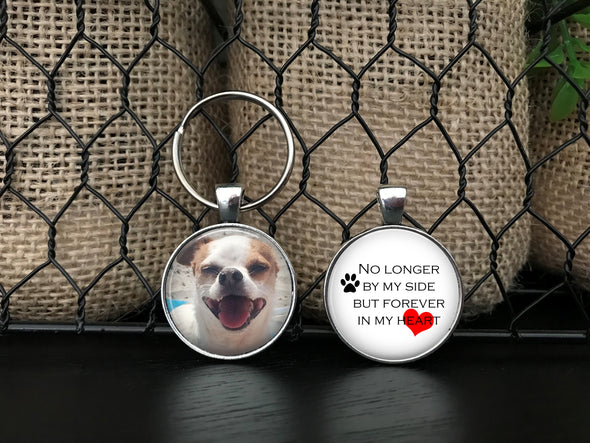 DOG MEMORIAL KEYCHAIN - Your dog's photo on one side