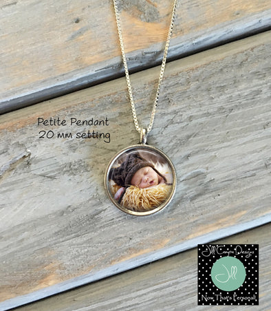 Petite Photo Necklace, Baby Photo Pendant - Pregnancy Gift - Baby Shower Gift - Jill Campa Designs - Now That's Personal! 