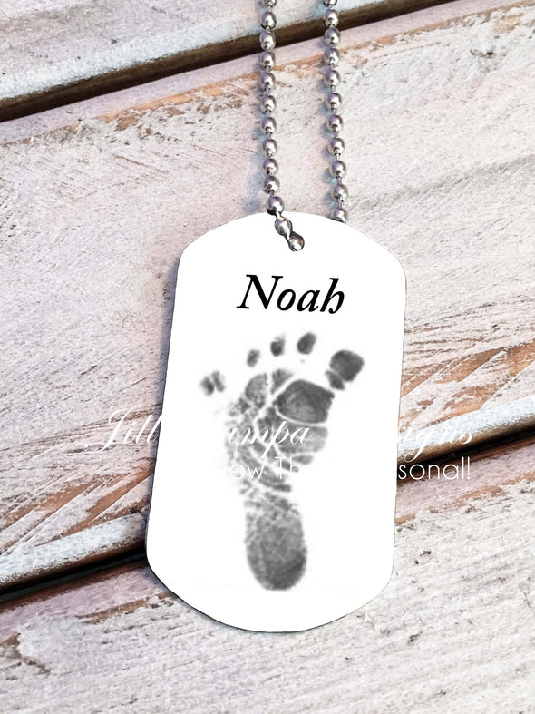 Baby Footprint key chain - Custom Dog Tag necklace - Jill Campa Designs - Now That's Personal!  - 2