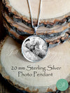 Photo necklace, sterling silver, petite
