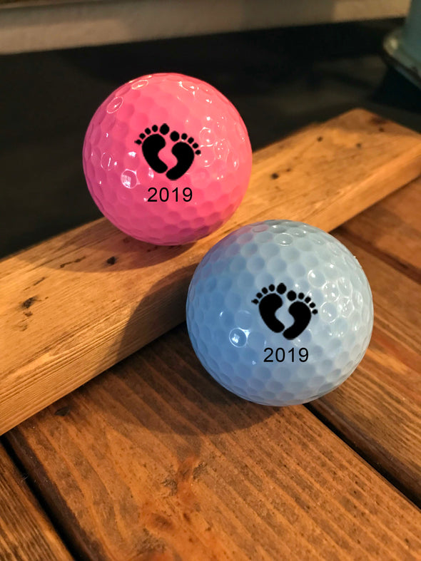 Baby Feet golf balls - Baby announcement
