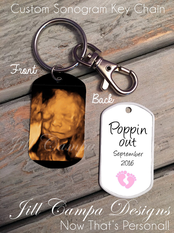 Pregnancy announcement, Sonogram gift, sonogram keychain - Jill Campa Designs - Now That's Personal! 
