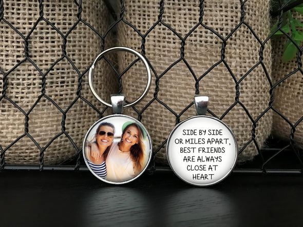Personalized Double Sided Best Friends Photo Key Chain