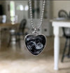 Petite heart shaped sonogram necklace