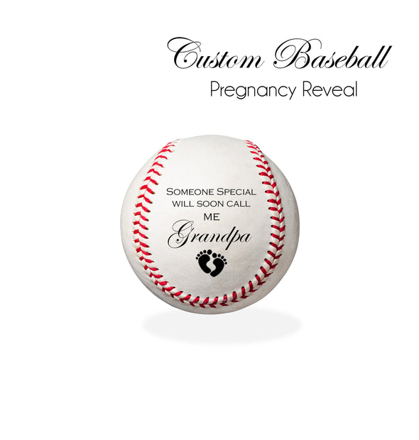 PREGNANCY ANNOUNCEMENT - Personalized Baseball, baby announcement