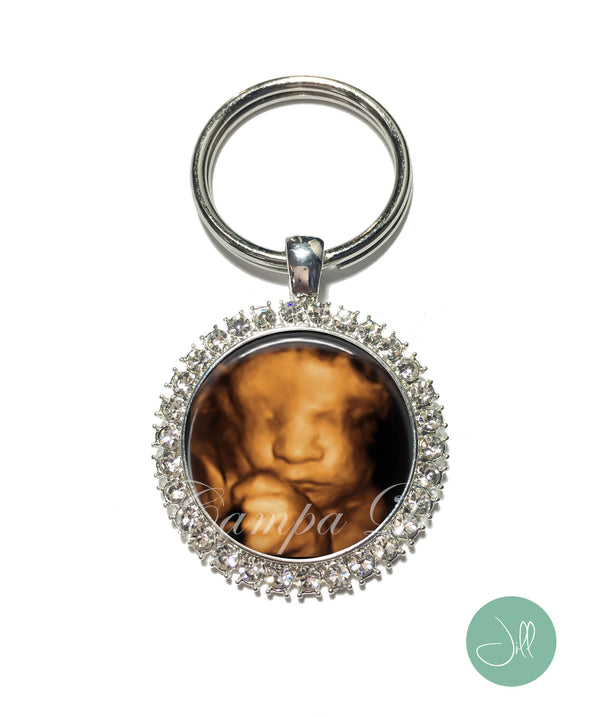 Baby SONOGRAM Key chain, Ultrasound keychain - Pregnancy Gift , New Baby - Baby Shower Gift - Jill Campa Designs - Now That's Personal!  - 1