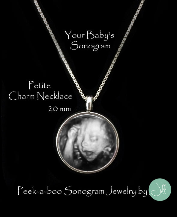 Petite Sonogram Necklace, Baby Photo Pendant - Pregnancy Gift - Baby Shower Gift - Jill Campa Designs - Now That's Personal!  - 2