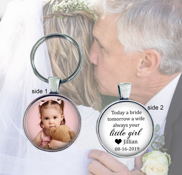 FATHER of the BRIDE GIFT - double sided keychain